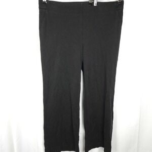 Chico's Black Pull On Wide Leg Pants Womens 3R US 16R 39x30 High Rise